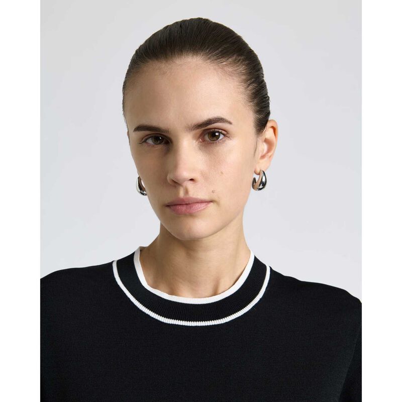 Cue Knitted Tee With Contrast Tipping image number 2
